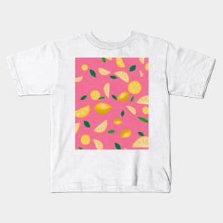 Pink lemonade fun digital pattern Kids T-Shirt